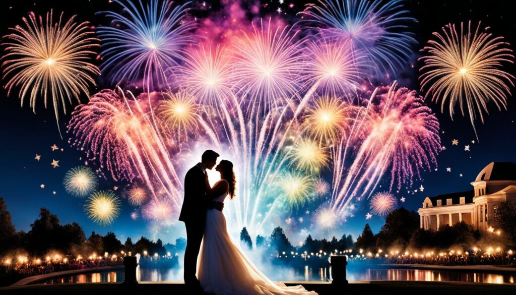 Feu d'artifice mariage