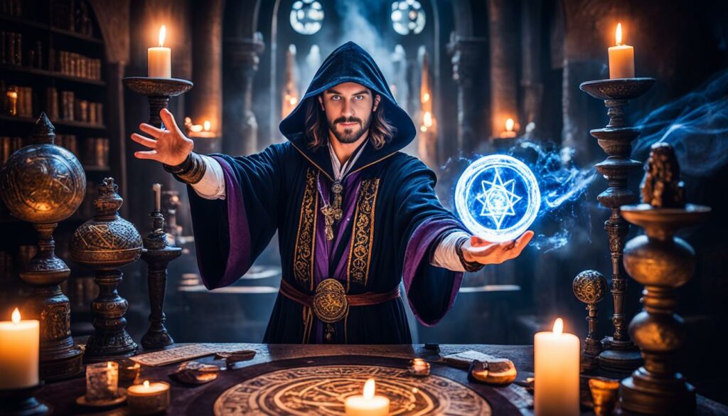 Mage performing a magic trick